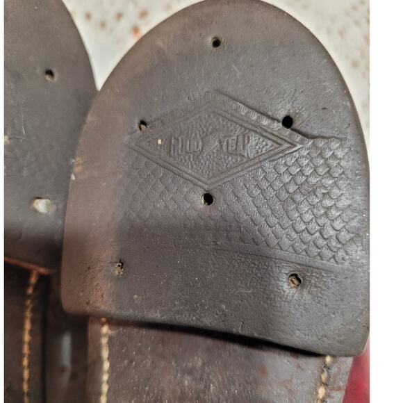 Vintage 1950's Men's Red Genuine Leather Goodyear Oxford Shoes Size 5.5 - Picture 10 of 11